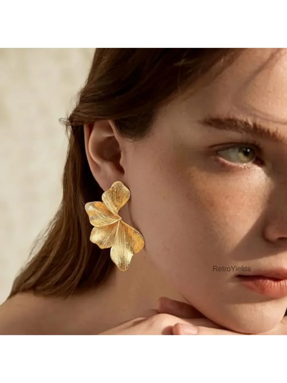 925 Sterling Silver 14K Gold Plated Dangle Flower Earrings Statement